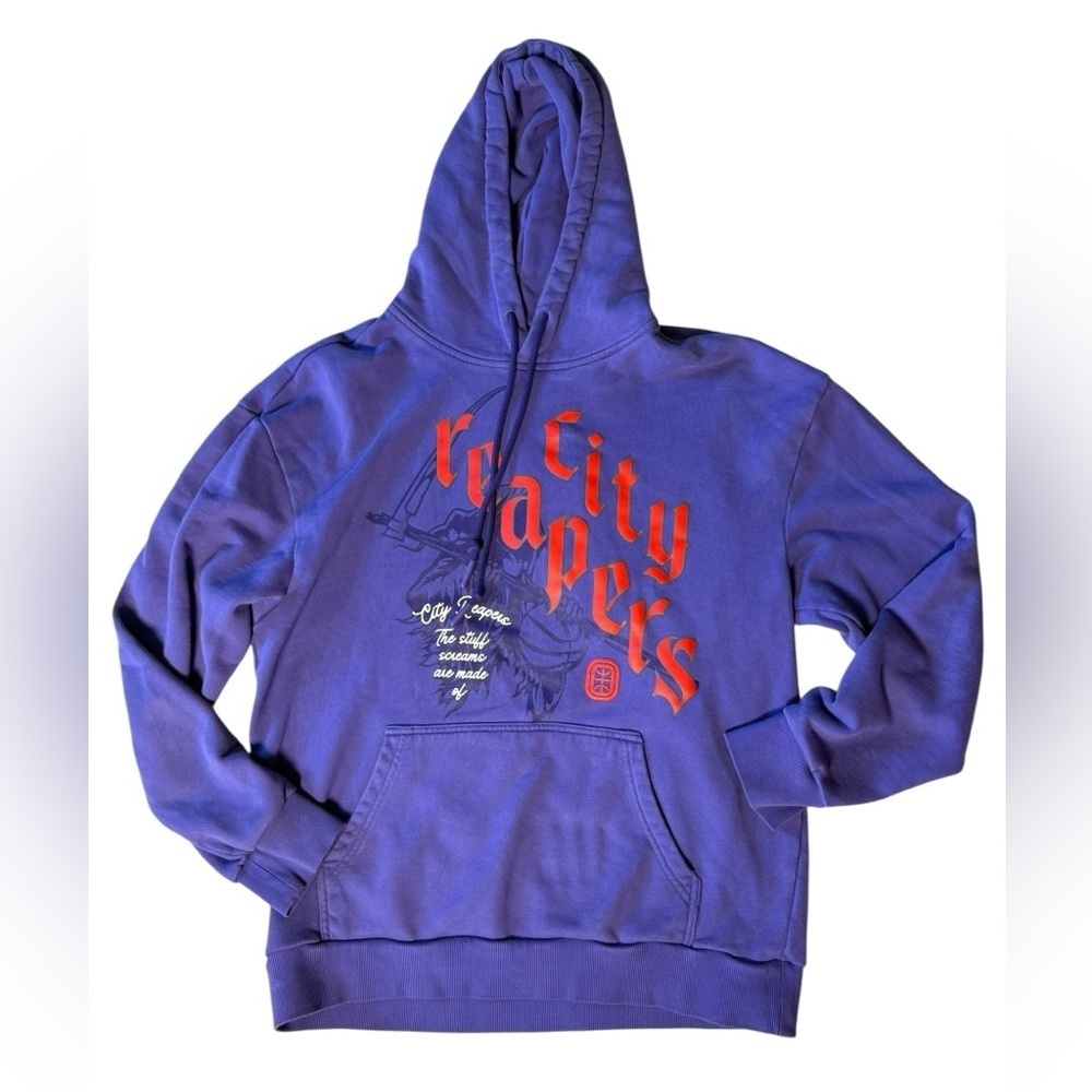 Overtime Men’s Purple “City Reapers” Hoodie, Size Medium